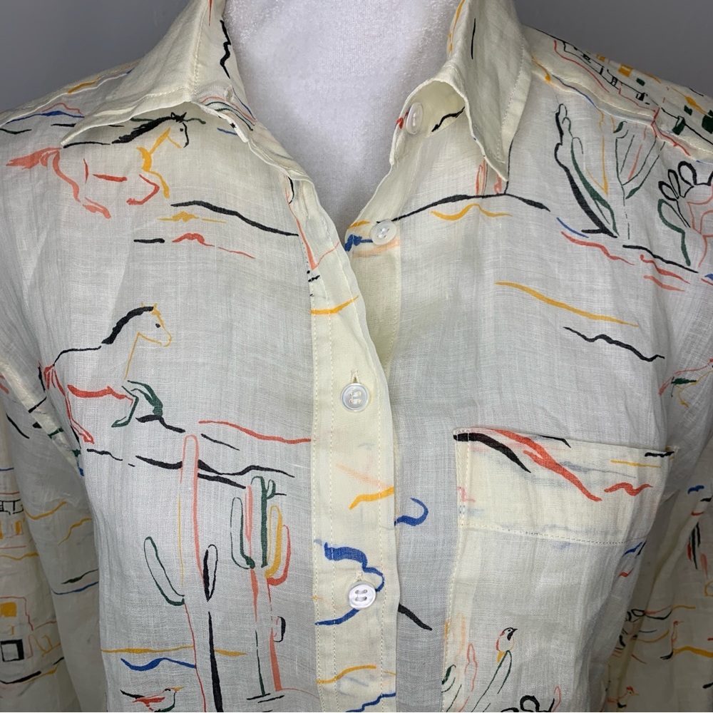 Banana Republic Boxy Cropped Ramie Shirt Size XS - Picture 5 of 10